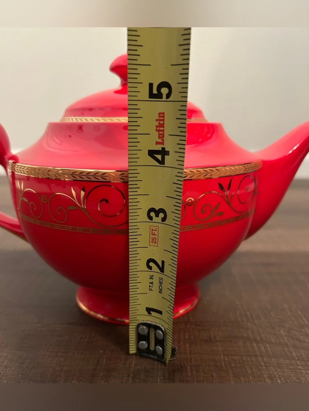 Teavana Ruby Filigree Teapot Fine Bone China Gold Scrollwork Discontinued